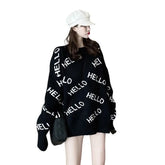 Hello Letter Aesthetic Oversize Sweater